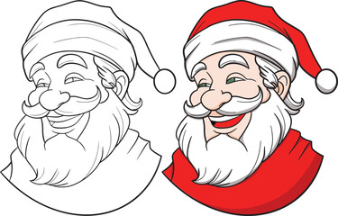 Santa Claus. Christmas coloring page for kids.