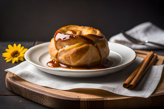 Apple Dumpling, Fresh and Healthy, in a Studio Setting. Generative AI