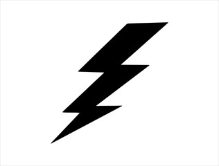Lightning bolt silhouette vector art white background