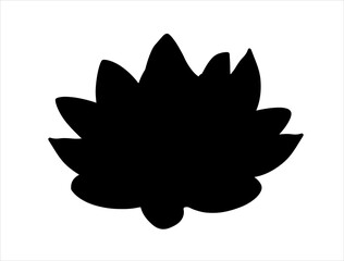 Lotus flower silhouette vector art white background