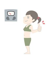 ダイエット　痩せる　女性　体重計　セット素材