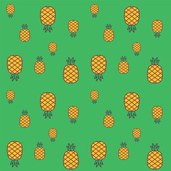 seamless pattern summer fruite pineapple