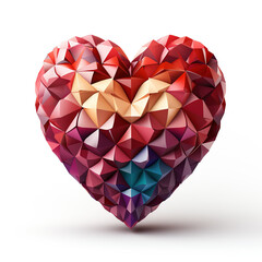 Naklejka na ściany i meble Vibrant Love: A 3D Heartburst of Color