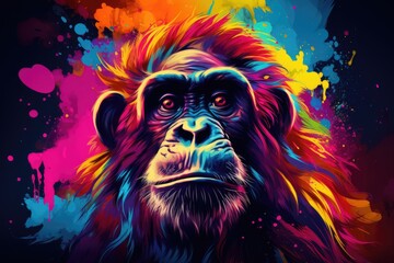Monkey portrait illustration