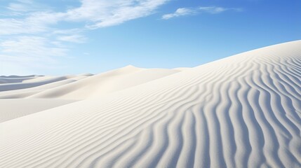 Fototapeta na wymiar A breathtaking landscape of white sand dunes under a clear blue sky