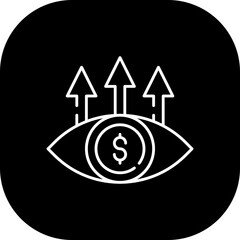 Vision personal growth icon with black filled line outline. business, vision, goal, concept, strategy, success, target. Vector illustration