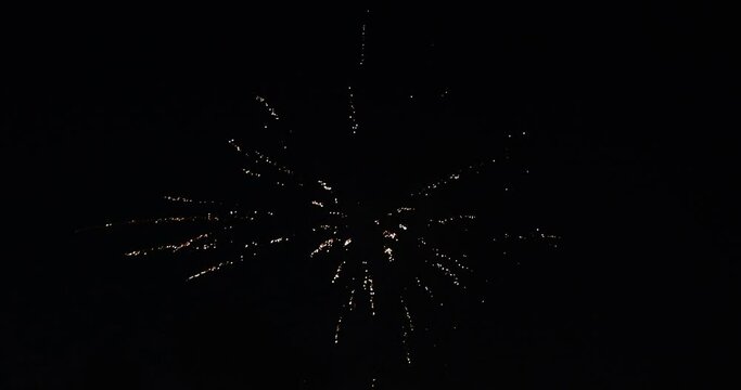 Fireworks in the sky on the Forth Of July in New York - 4k Slow Motion