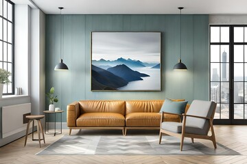 modern living room with fireplace