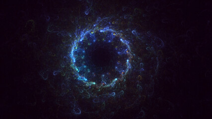 3D manual rendering abstract round hole light background