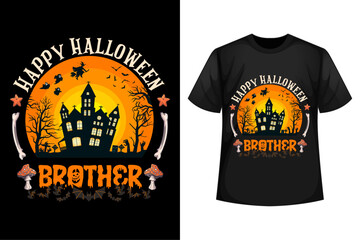 Happy Halloween brother - Halloween t-shirt design template.