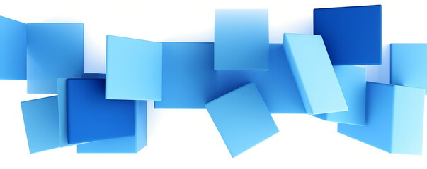 Blue squares, 3d render, Generative AI