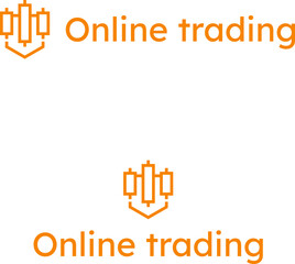 2D online trading brand name with unique business logo. Lexend font. Trading and shield icon. Creative design element and visual identity. Suitable for trading, stock market, investment, economy.