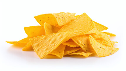 Corn chips isolated on white background.