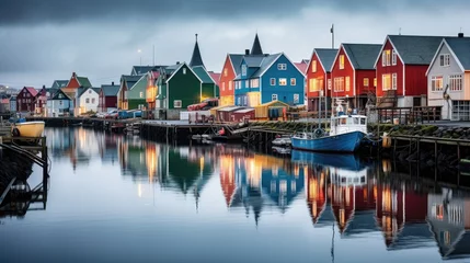 Foto auf Acrylglas An idyllic village in Norway © medienvirus