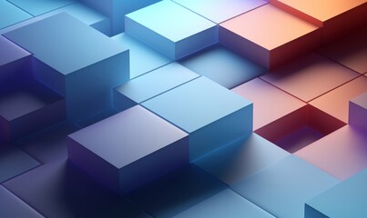 Obraz premium Abstract background design, minimalist geometric composition with cubes, Generative AI