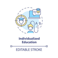 2D editable multicolor icon individualized education concept, simple isolated vector, dyslexia thin line illustration.