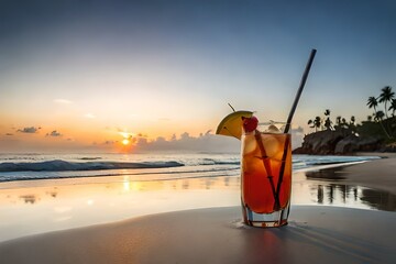 cocktail at sunset