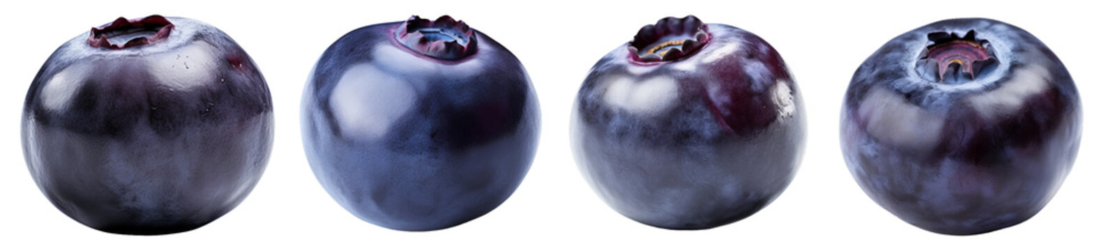 Blueberry fruit on transparent background. Generative AI image