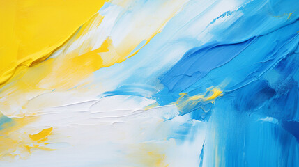 abstract acrylic paint background blue yellow white