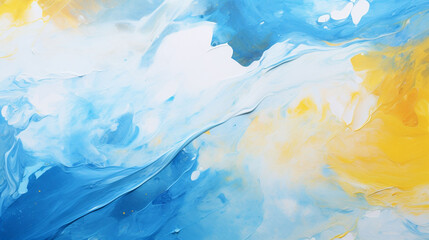abstract acrylic paint background blue yellow white
