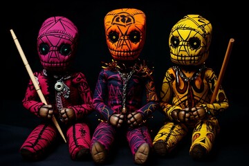 Voodoo's Enchanted Realm, voodoo dolls sitting: Generated by AI