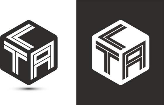 LTA letter logo design with illustrator cube logo, vector logo modern alphabet font overlap style.