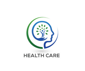 Health care logo, Neurology medical icon vector template