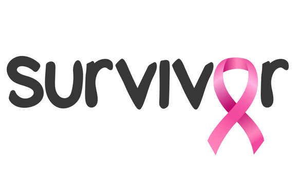 Show strength and support with this Survivor lettering design, intertwined with a Pink ribbon, a symbol of hope and resilience in the face of breast cancer