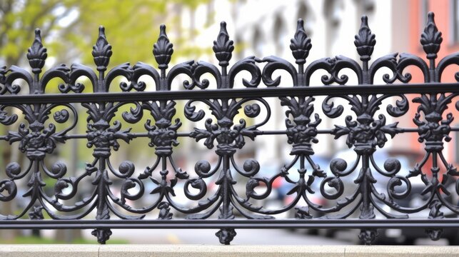 Wrought iron railings: Ornate wrought iron railing details