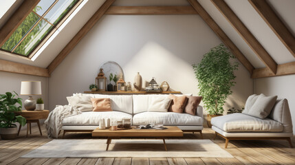 Interior with large loft-style sofa