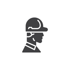 Man with safety helmet vector icon