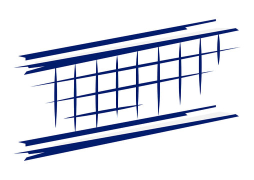 Volleyball net illustration. Sport club item or symbol.