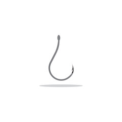 fishing logo, Hook Logo Template, Flat Logo Style.