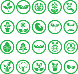  Plant icon set