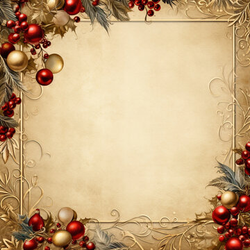 golden luxury christmas background with christmas tree