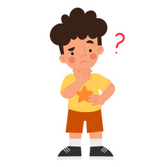 Illustration of a boy with a question mark