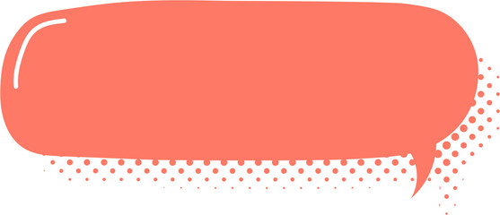 Pop art polka dots halftone orange colorful color speech bubble balloon icon sticker memo keyword planner text box banner, flat png transparent element design