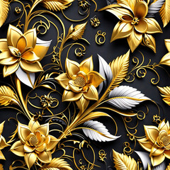 Graceful Gold and Black Design generative ai