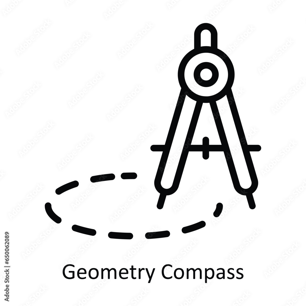 Poster geometry compass vector outline icon design illustration. graphic design symbol on white background 
