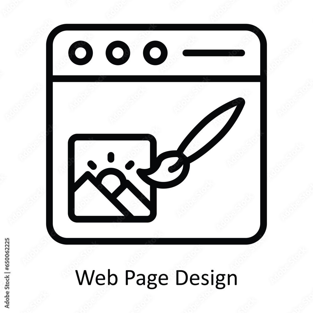 Poster web page design vector outline icon design illustration. graphic design symbol on white background e