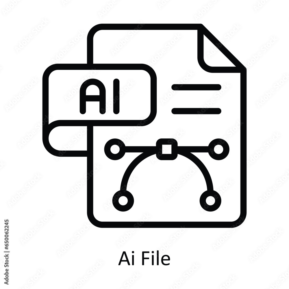 Poster ai file vector outline icon design illustration. graphic design symbol on white background eps 10 fi