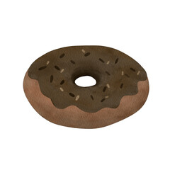 Watercolor Chocolate Donut