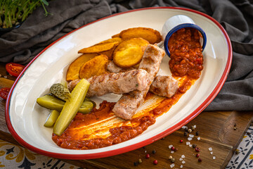 Food photography, lunch menu, traditional kitchen