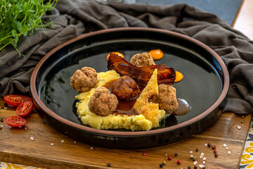 Food photography, lunch menu, traditional kitchen