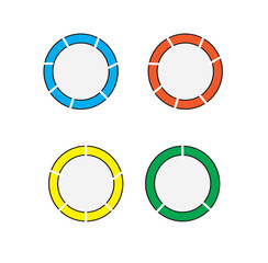 Circles divided diagram, graph icon pie shape section chart