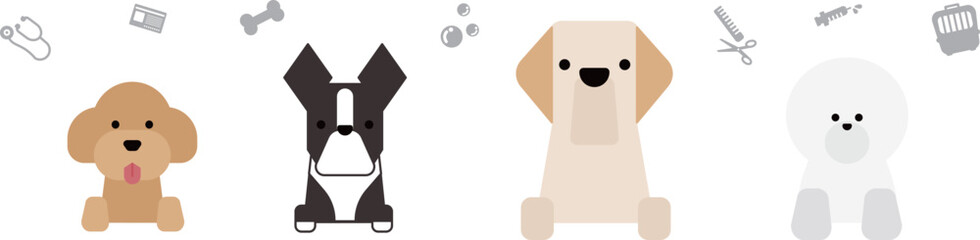 可愛い犬の上半身（動物病院）セットD