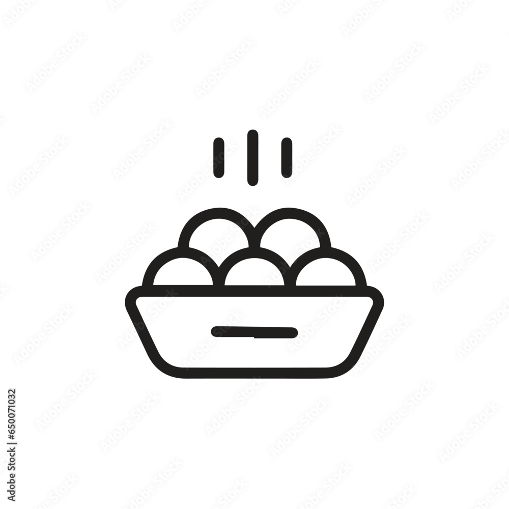 Poster meat ball icon vector. linear style sign for mobile concept and web design. meat ball symbol illustr