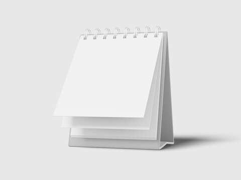 White Blank Calendar Desk 3D Render Mockup
