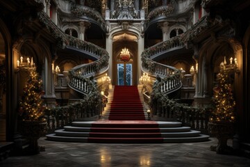 Fototapeta premium Living room decorate with Christmas festival. Generative AI