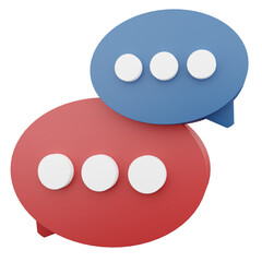 3d chat icon illustration with isolated design